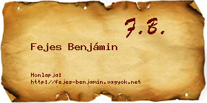 Fejes Benjámin névjegykártya