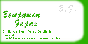 benjamin fejes business card